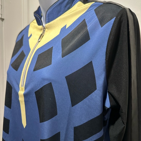 JAMIE SADOCK Size L Black 1/4 Zip Long Sleeve Cursive Logo Pullover Golf Top - Picture 4 of 4